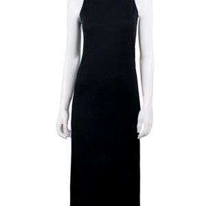 NWT Vince Pima Cotton Sleeveless Twist Back Midi Dress in Black M